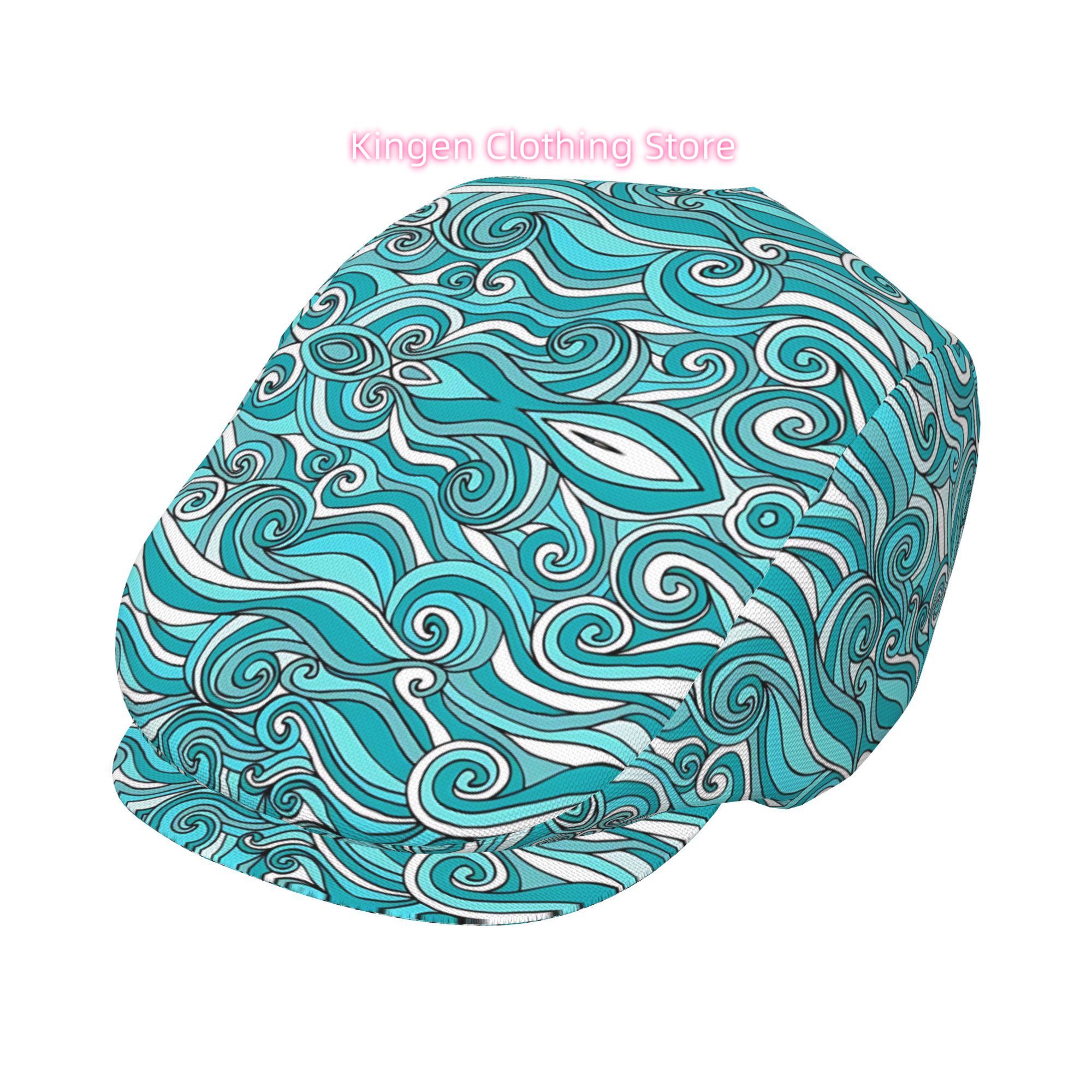 Newsboy Cap Ivy - 1 adet Turkuaz Mavi & Beyaz