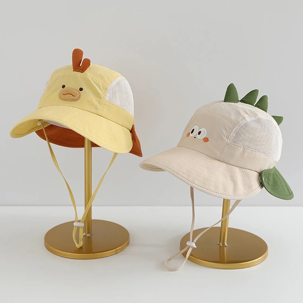 Bucket Hat Cotton - Sevimli Çizgi Film Bebek Plaj Şapkası,