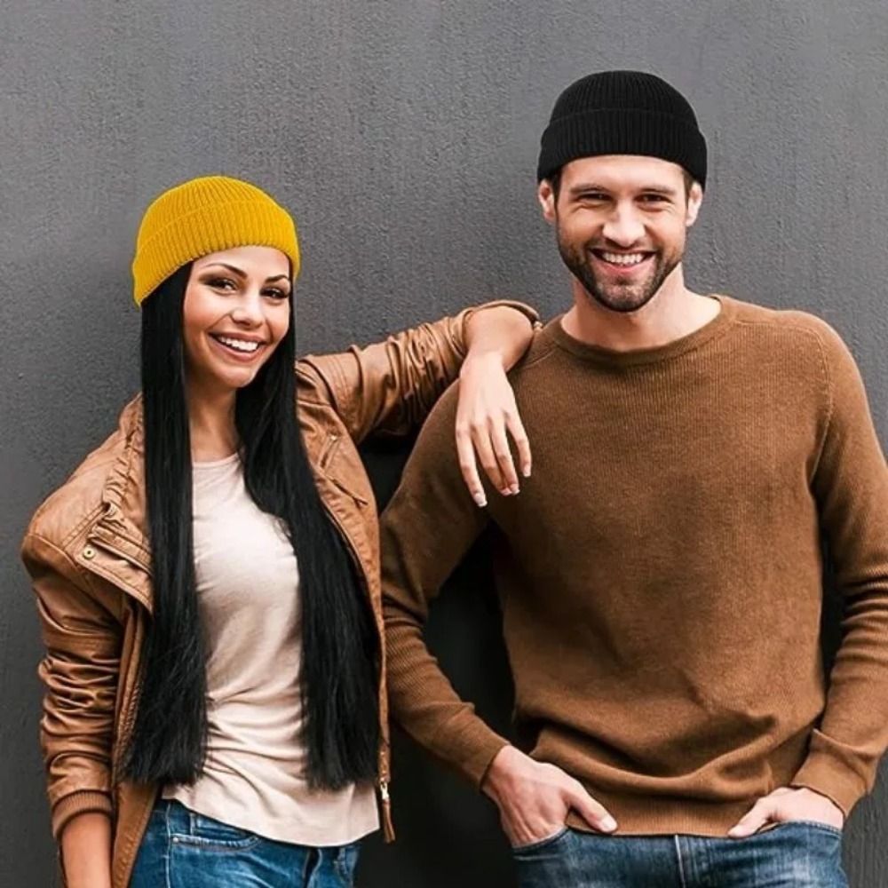 Sonbahar Kış Unisex Düz Renk M - Beanie Cuffed Knit incelemesi ve fiyatı